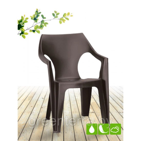Пластиковый стул dante low back, коричневый
